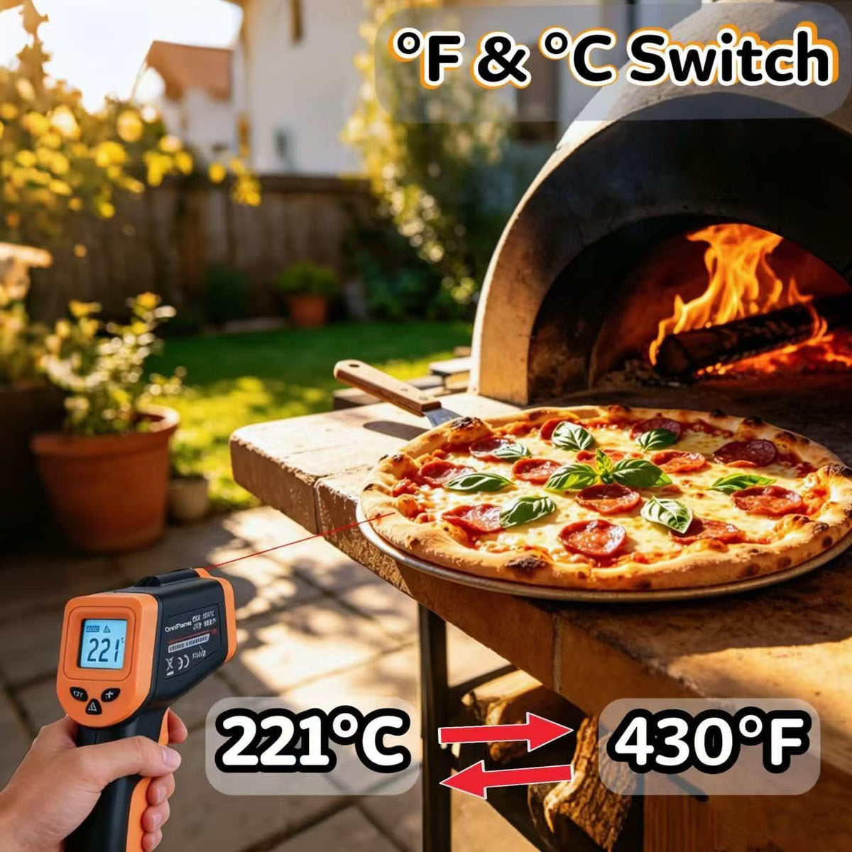 Infrared Thermometer Temperature Gun for Cooking -58℉~1022℉
