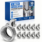 Blulu 10 Pcs Insulated Grounding Bushing with Adjustable Lay in Lug,1 "