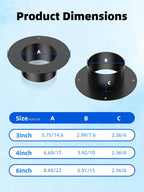 6 Inch Duct Connector Flange, Metal Dryer Vent Connector Fittings | Dust Collection Flange For Heating Cooling