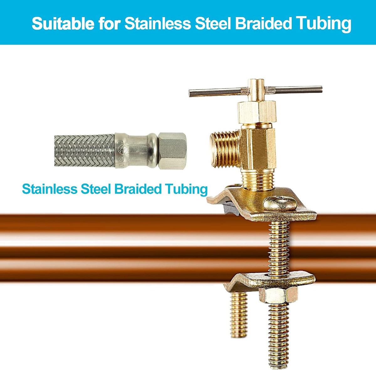 Self Piercing Saddle Valve - 1/4" Outlet,For Getting Water on Copper Pipe