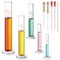 Jetec 10 Pcs Thick Glass Graduated Cylinder Set 5-100ml