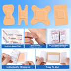 1000 Counts Assorted Bandages Bulk Variety Pack 12 Styles Waterproof