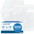 12" X 15" Self-Sealing Cellophane Bags (1000 Count) Clear Poly Packaging