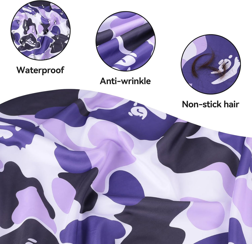 Waterproof Hair Cutting Cape Polyester Salon Barber Cape Adjustable Collar
