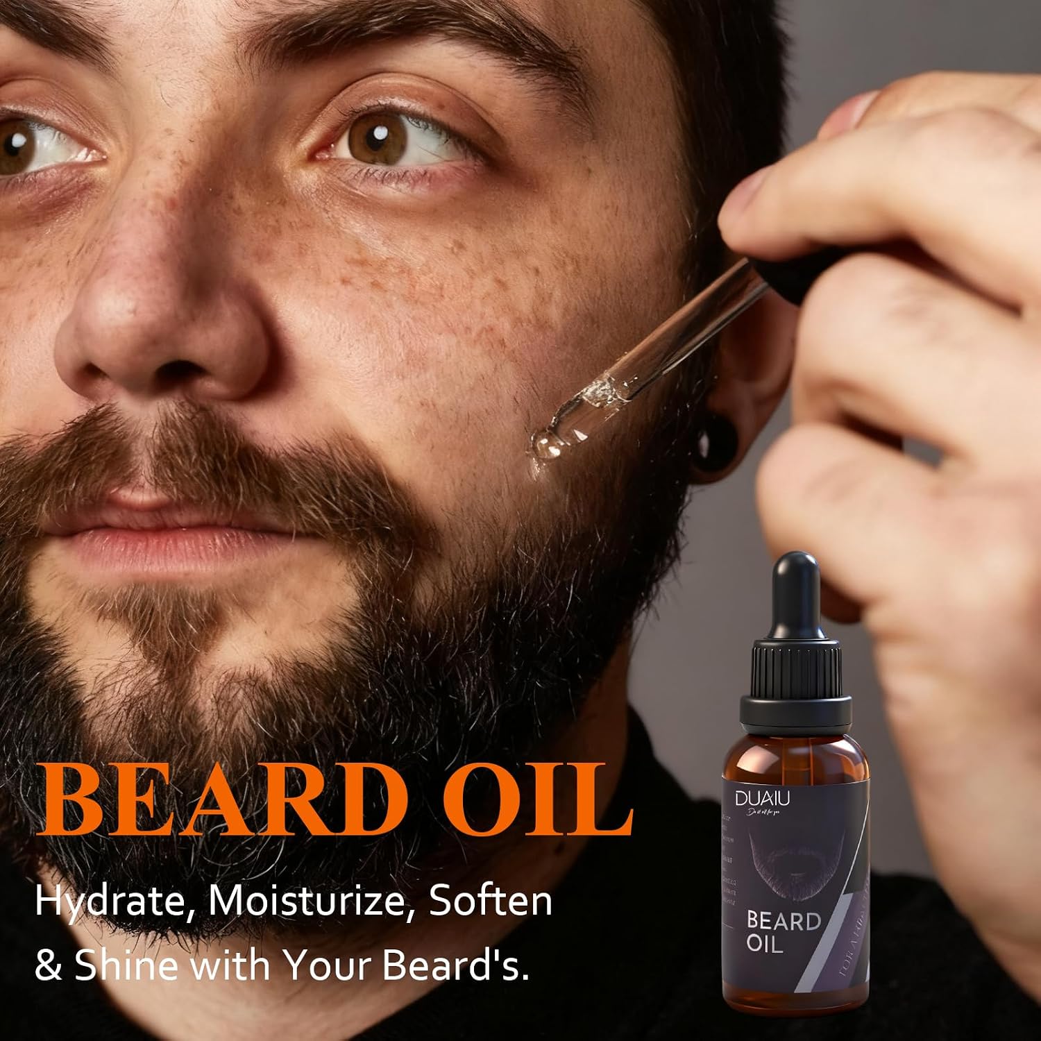 Beard Grooming Kit for Men Care, Beard Oil & Beard Balm, Boar Bristles Brush, Multi-Comb and Scissors for Beard and