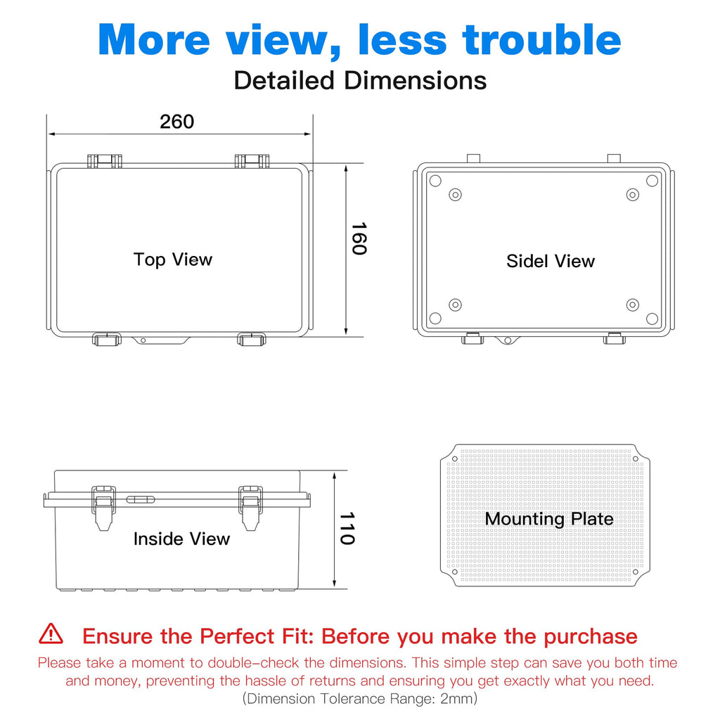Junction Box Waterproof Outdoor Electrical Boxes IP67 Plastic Enclosure