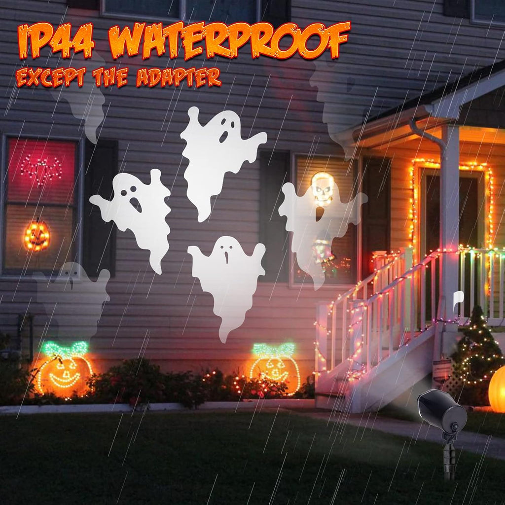 Halloween Projector Lights, Rotating Ghost Projector Halloween, Waterproof Outdoor Halloween Projector, Landscape