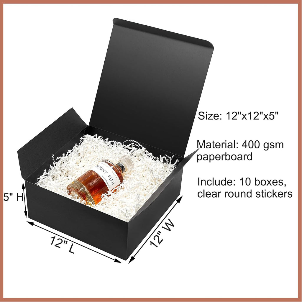 12x12x5 Large Gift Boxes with Lids 10 Pack Bridesmaid Proposal Box