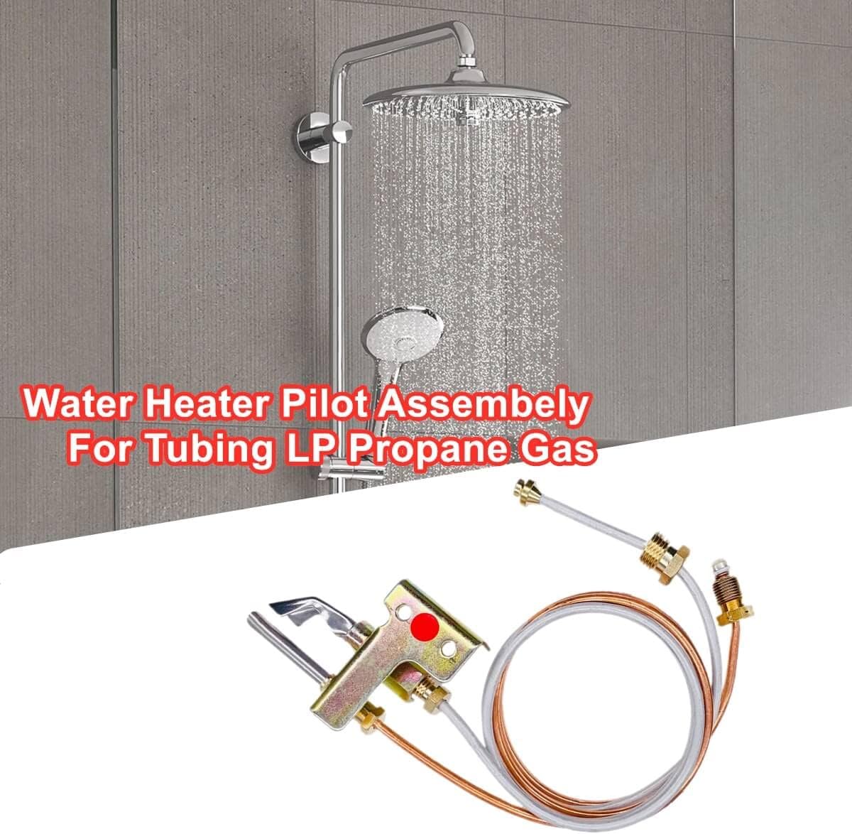 Water Heater Pilot Assembely For Tubing LP Propane Gas, Includes Pilot Thermocouple and Tubing and Tubing LP Propane, 24" Water Heater Replacement Parts Fits Many Water Heaters On The Market