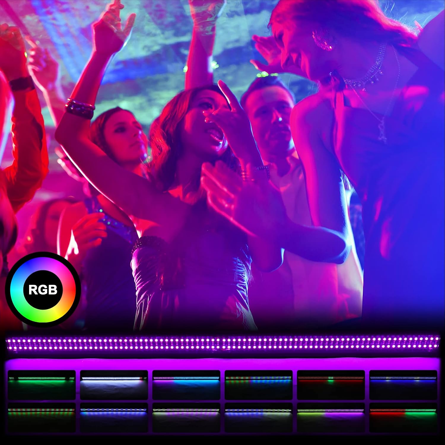 LED Wall Washer Light,336 LEDs 70W RGB DJ Light Bar Stage Lighting Support DMX & Sound Activated Control Dj Party