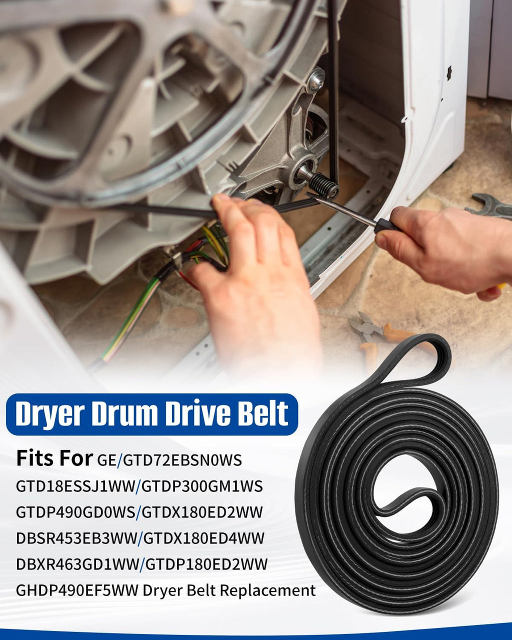 Dryer Belt Replace Fit for GE GTD72EBSN0WS GTD18ESSJ1WW GTDP300GM1WS
