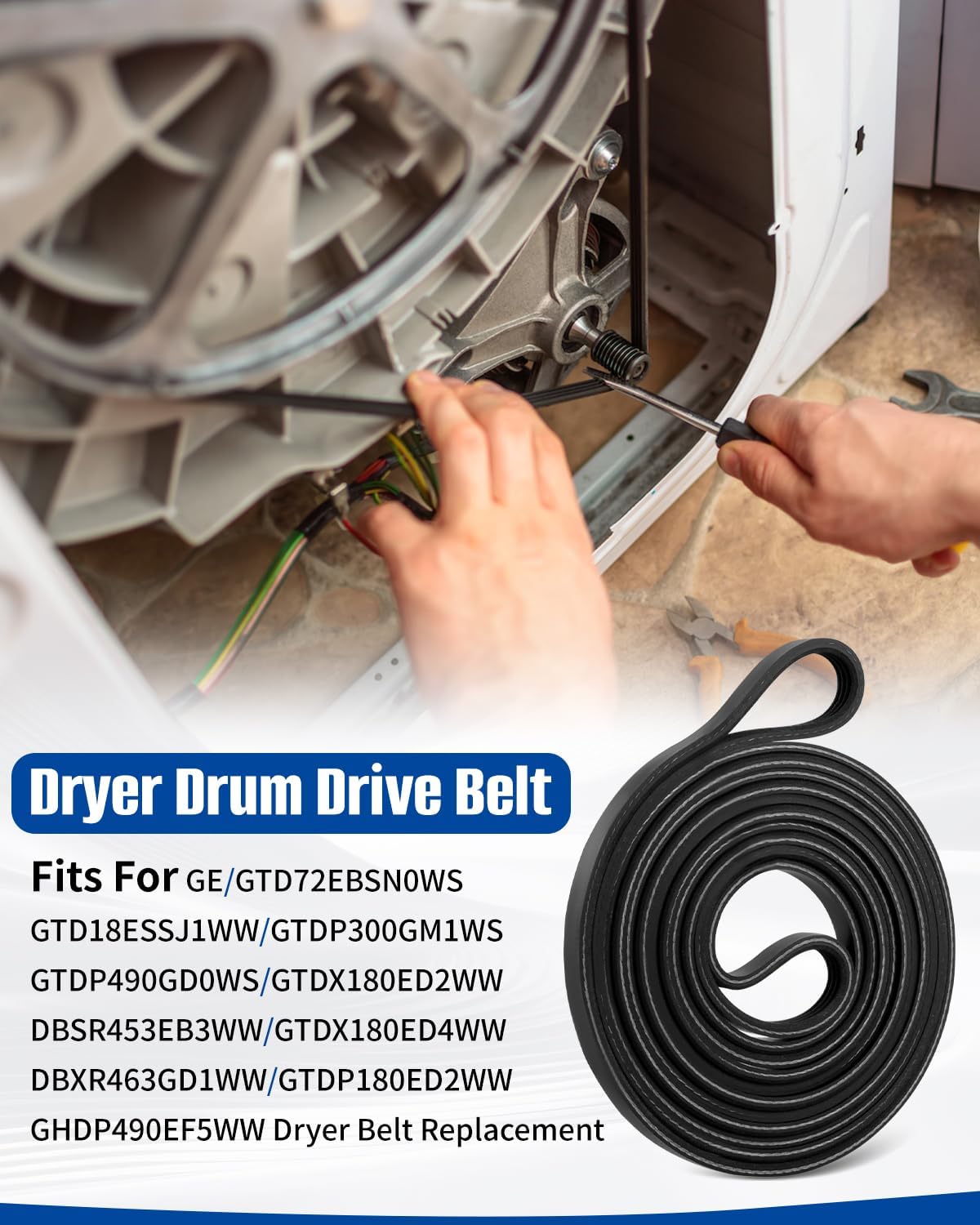 Dryer Belt Replace Fit for GE GTD72EBSN0WS GTD18ESSJ1WW GTDP300GM1WS
