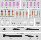 123 Pcs TIG Welding Torch Kit - Alumina Nozzle, Collets, Stubby Gas Lens #12 Heatproof Glass Cup, Consumables for WP-17/18/26