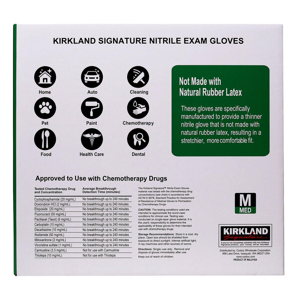 Signature DnRbYi Nitrile Exam Multi-Purpose Medium Gloves Latex-Free, 400 Count, (467120)