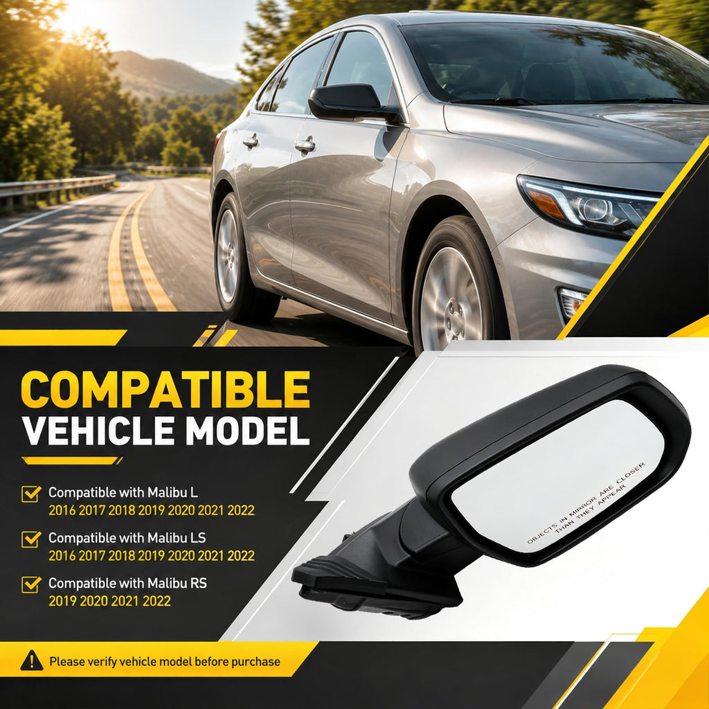 OsyphereX Passenger Side Mirror Compatible with Malibu 2016-2022 3Pins