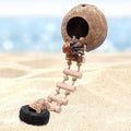 Hermit Crab Climbing Toy, Natural Coconut Reptile Hideout with Ladder, Hanging Coconut Reptile House, Cage or Tank