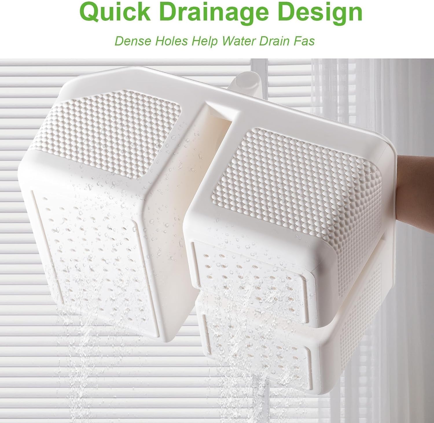 Shower Caddy Portable with Bamboo Handle, Plastic Basket Cleaning Caddy Organizer Storage Tote for Bathroom, College