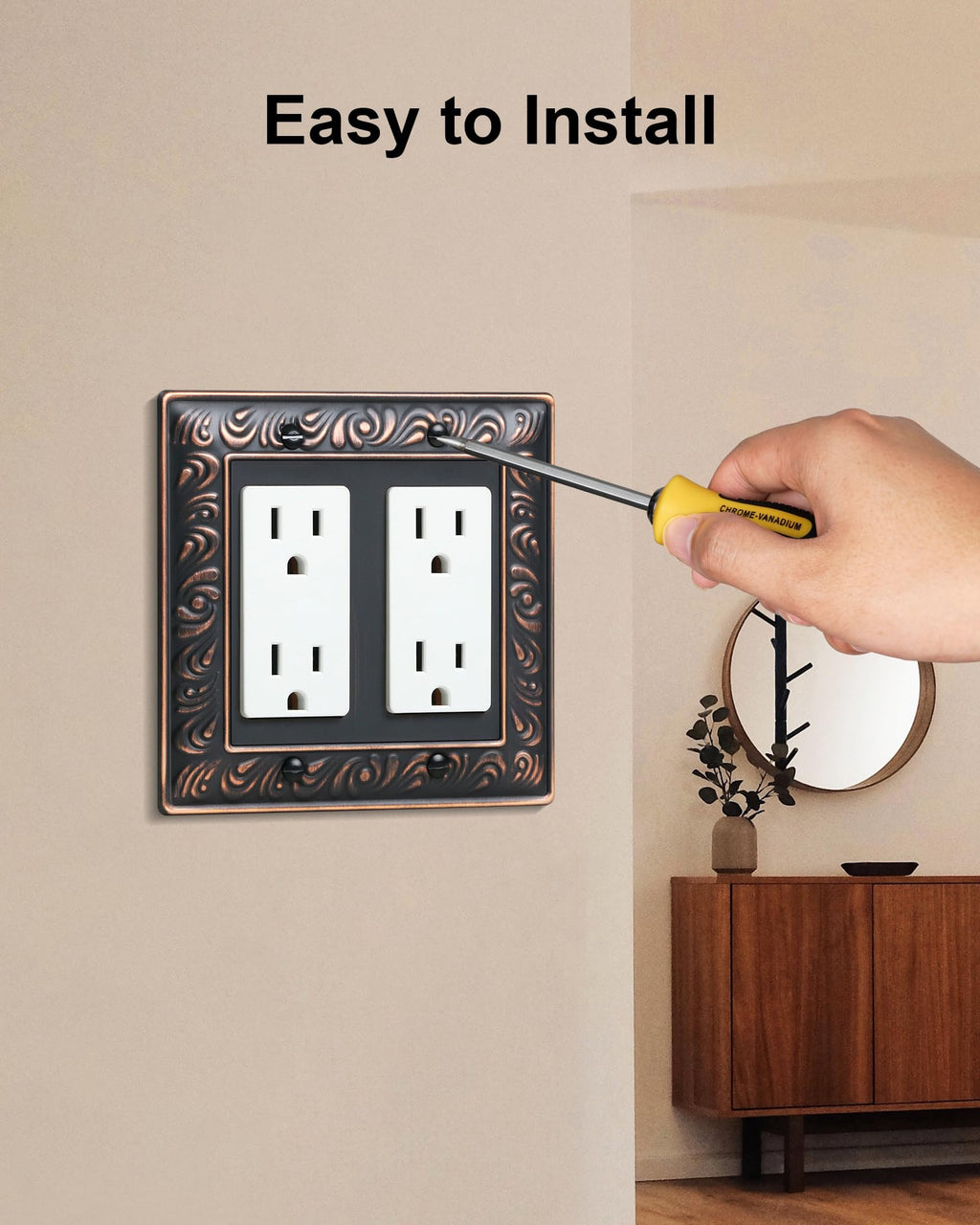 2-Pack Paisley Pattern Double Decorator Outlet Cover Plate