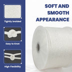 White Nylon Rope 500 Ft 1/4 Inch, Multipurpose Tightly Braided Rope