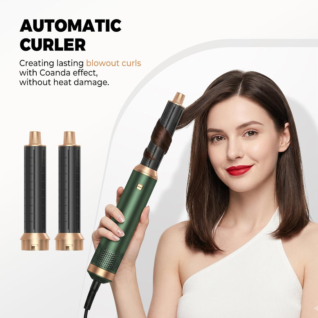 5 in 1 Blow Dryer Brush, Upgrade Hair Dryer Brush Set Negative Ion Air Styler Curling Wrap Air Curler, Hot Air Brush