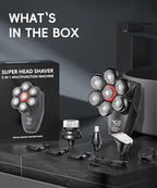 Head Shavers for Bald Men, 5-in-1 Grooming Kit, 7D Rotary Electric Shaver