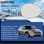 Right Passenger Side Mirror Glass Replacement for 2007-2015 Mini Cooper