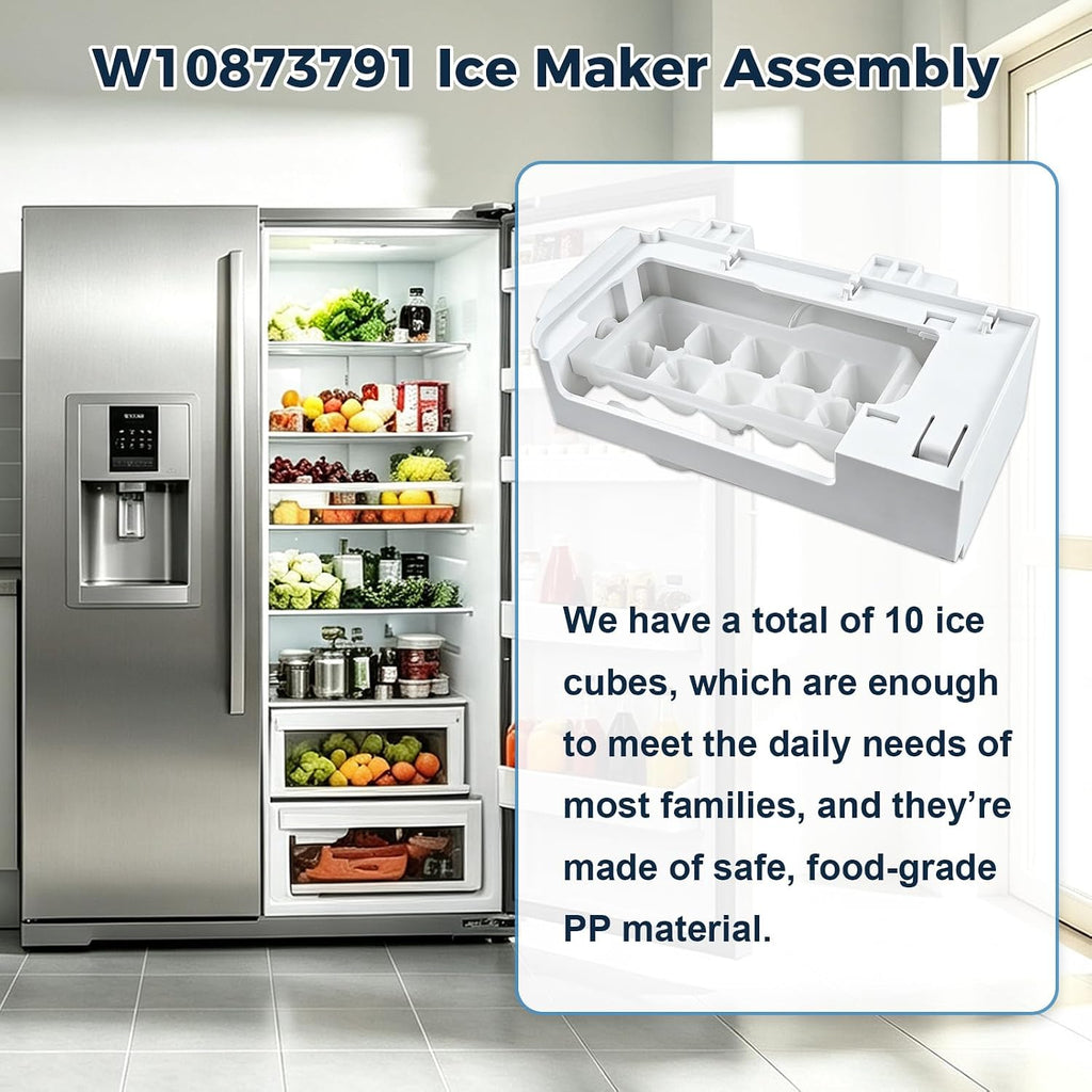W10873791 Ice Maker Assembly, Compatible with Whirlpool Refrigerators