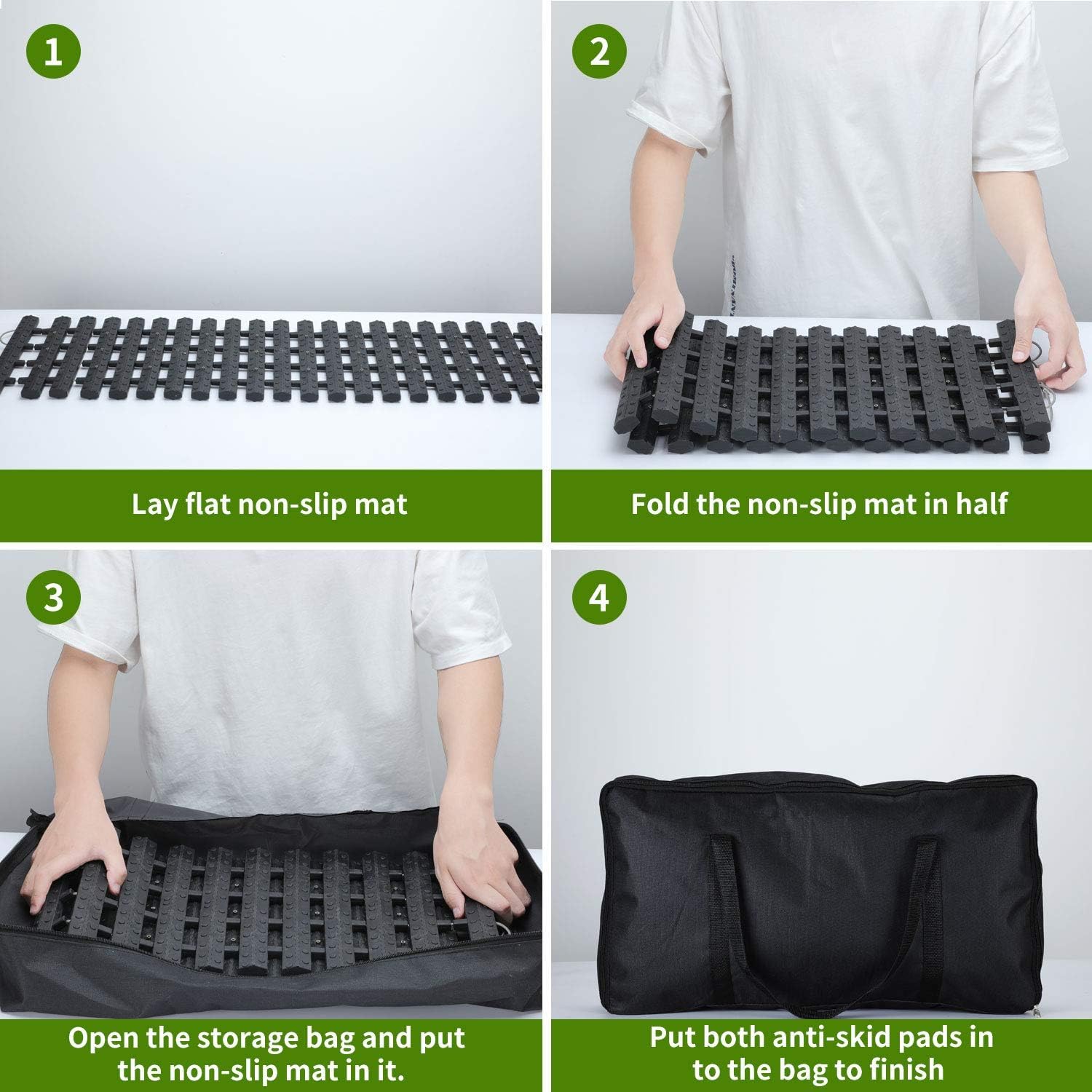 Emergency Devices 2 pcs Tire Traction Mats 39.3" (L) x 10.8" (W), Portable for Snow, Ice, Mud, and Sand Used to Car