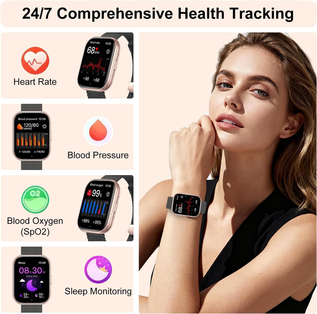 Smart Watches for Women Men, 1.75" HD Screen Smartwatch Answer/Make Call for Android iOS, Fitness Activity Tracker