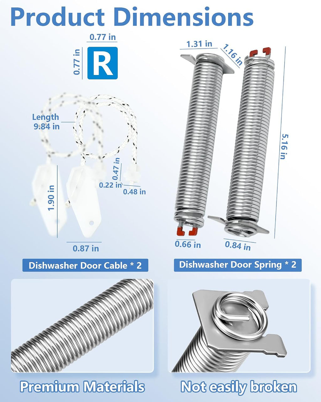 SHP65T55UC SHX68T55UC SHE65T52UC Dishwasher Door Spring Kit Fit for Bosch