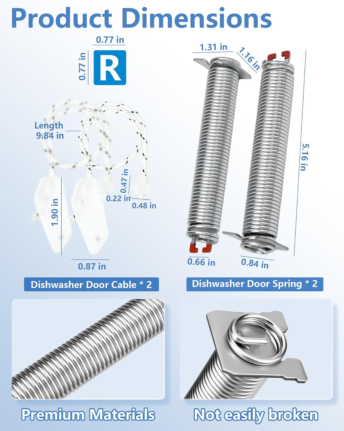 SHP65T55UC SHX68T55UC SHE65T52UC Dishwasher Door Spring Kit Fit for Bosch