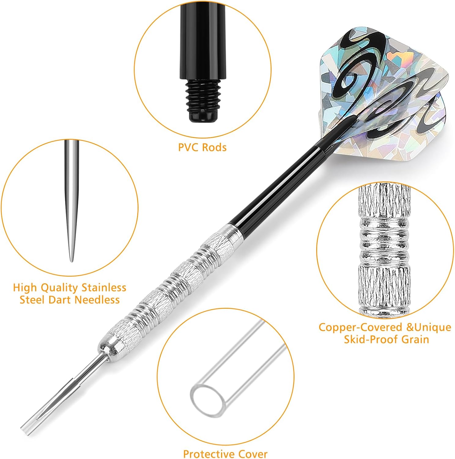 Metal Tip Darts, Steel Tip Darts, 14 Grams Professional Metal Darts, Darts Metal Tip Set, Metal Darts for Dartboard