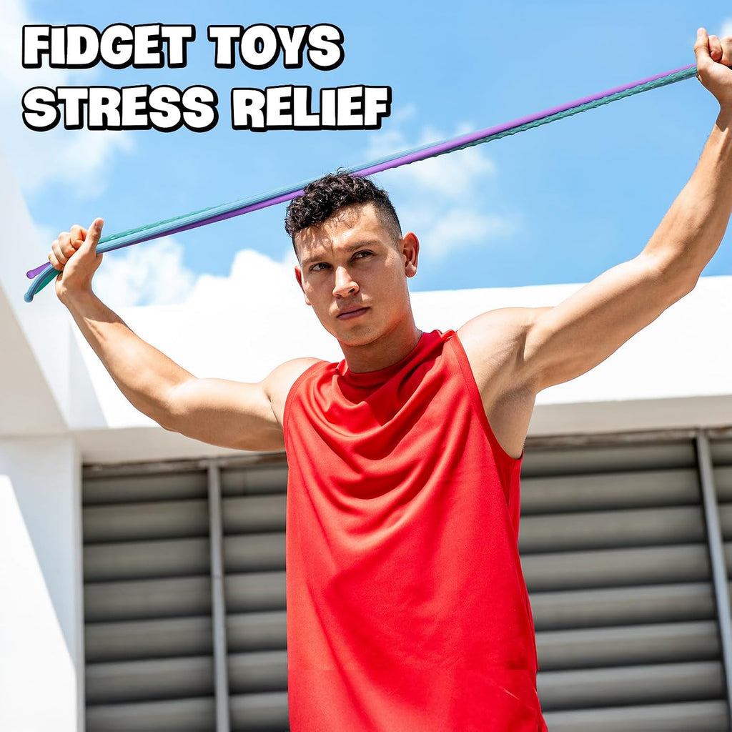 Fidget Sensory Autism Toys Kids - Textured Stretchy Strings for Adults ADHD Children Stress, Flexible & Durable Quiet
