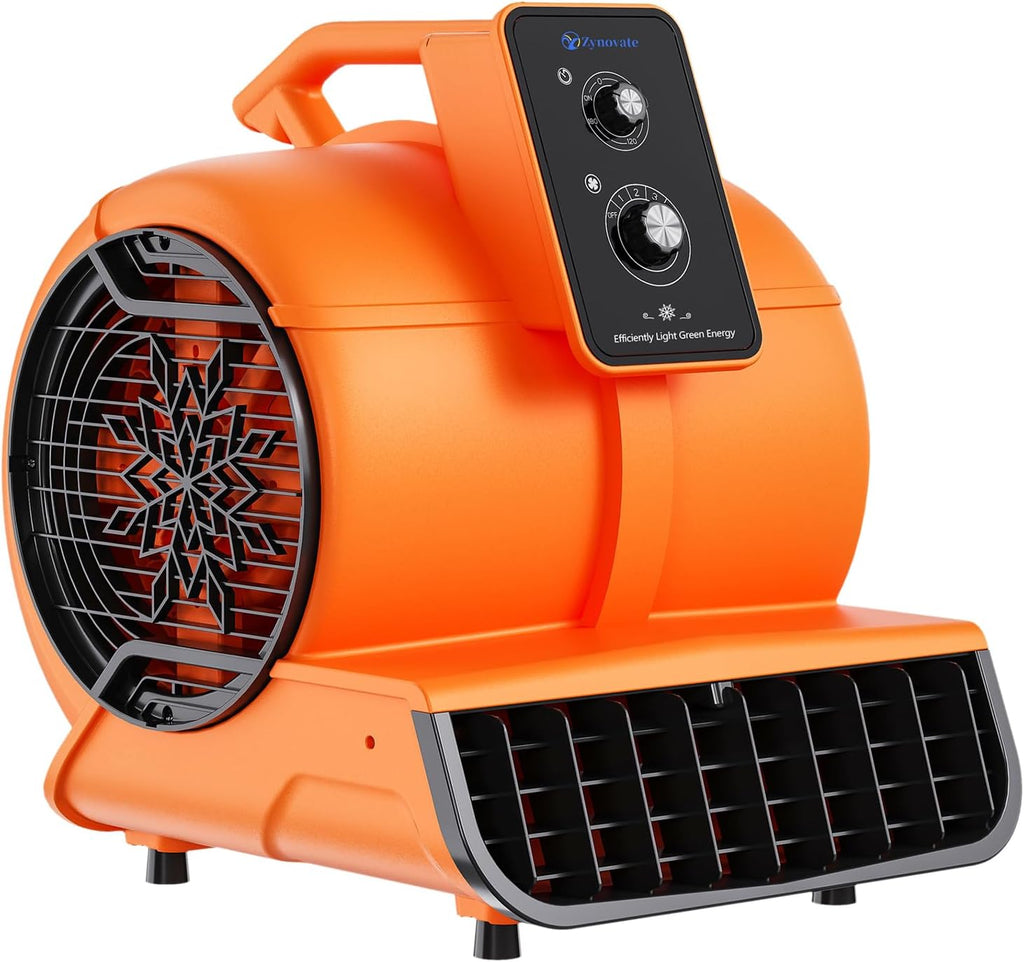 Air Mover 1/2 HP 2600 CFM Air Blower Fan Carpet Dryer, Floor Dryer Fan | 3-Speed, 4 Adjustable Angles, Timer