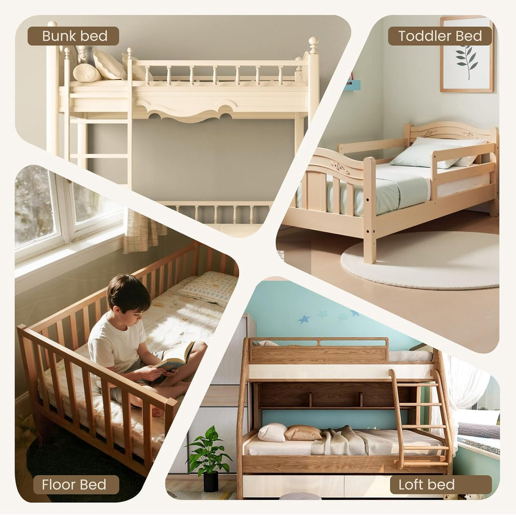 Toddlers' Bed Rail Bumpers Protector, Children's Bed Guardrail Padding, Soft Cushioned Barrier, Increased Height
