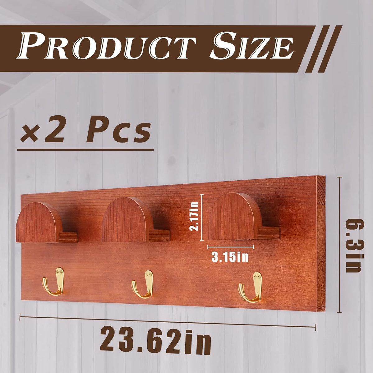 2 Pcs Wooden Bridle Rack for Horse Wall Mount, Vintage Tack Hooks