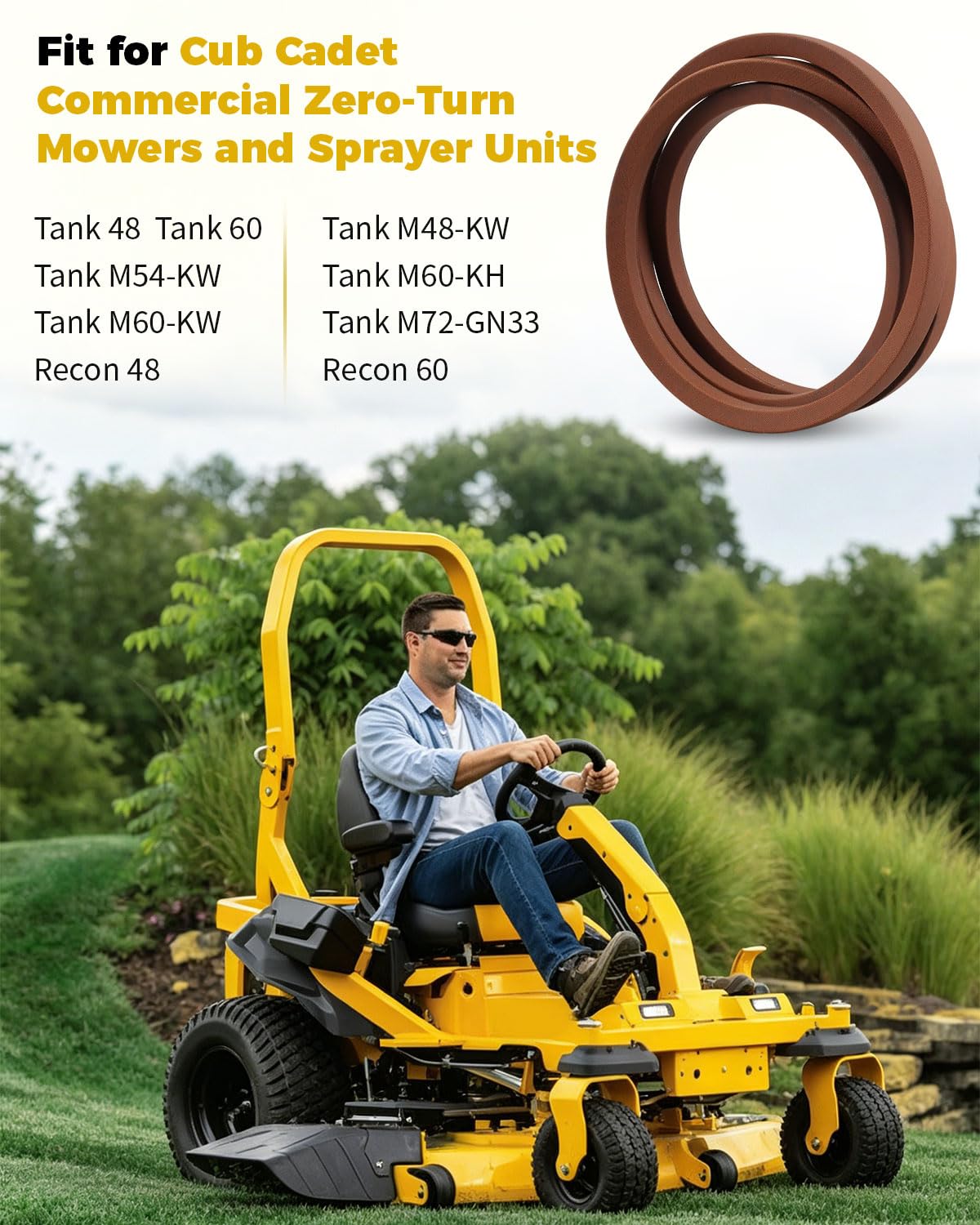 754-04212 Drive Belt Fit for Cub Cadet Tank 48, Tank 60, M48-KW, M54-KW, M60-KH, M60-KW, M72-GN33, Recon 48, 60 Zero, Recon 48, Recon 60 Zero Turn Mowers