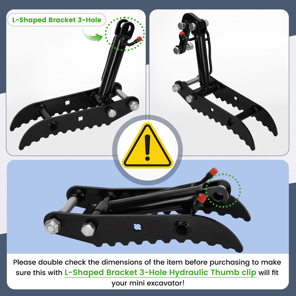 Mini Excavator Hydraulic Thumb for Typhon & Agt Mini Excavators under 3 Ton