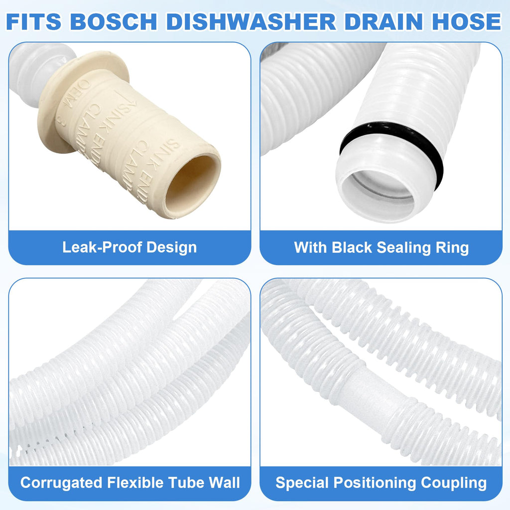 00744881 Dishwasher Drain Hose Extension Replacement Fits Bosch Dishwasher