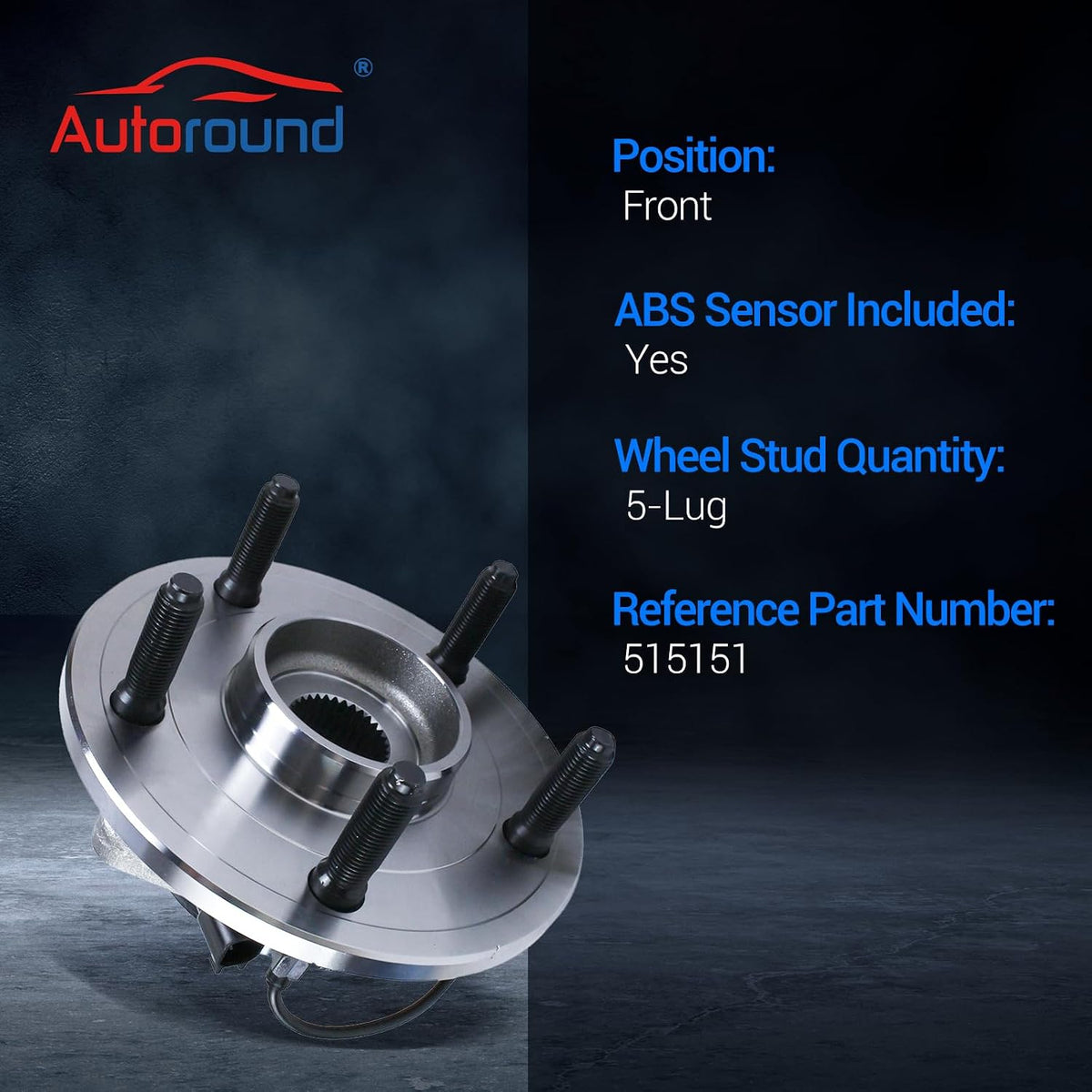 Autoround 515151 Front Wheel Hub Assembly Fit for Ram 1500 2012-2018