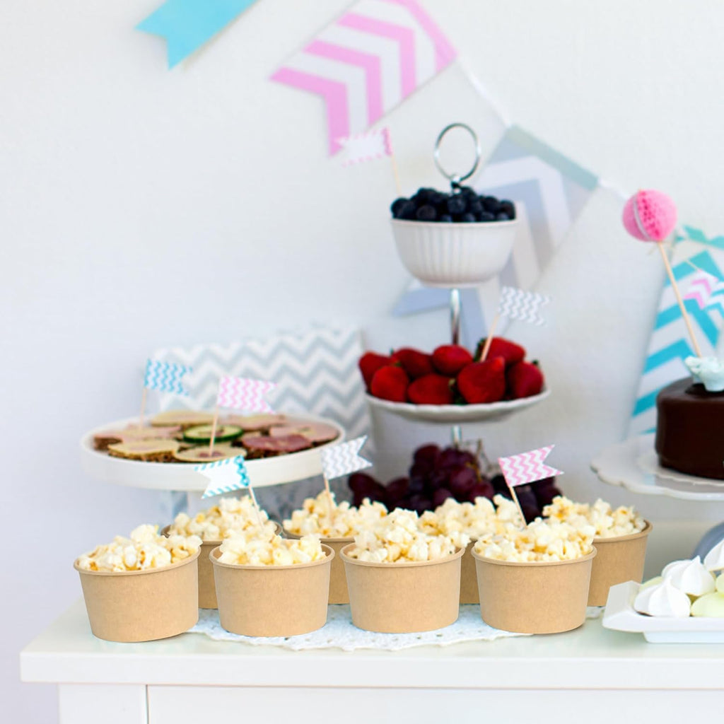 Paper Ice Cream Cups, 50 Pcs 8oz Paper Snack Bowls