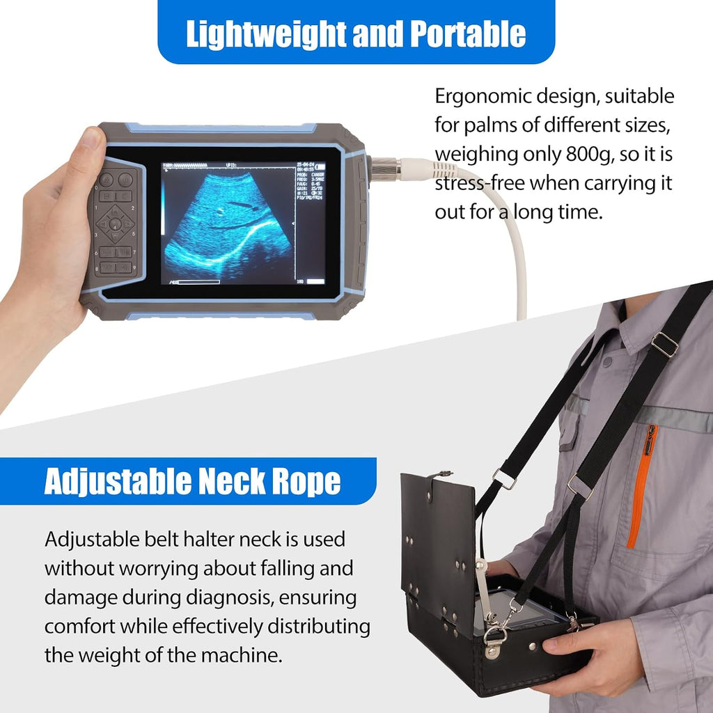 2025 Upgraded Veterinary Ultrasound Machine - with 3.5MHz Convex Probe, Pregnancy Portable Handheld Scanner B-Ultra