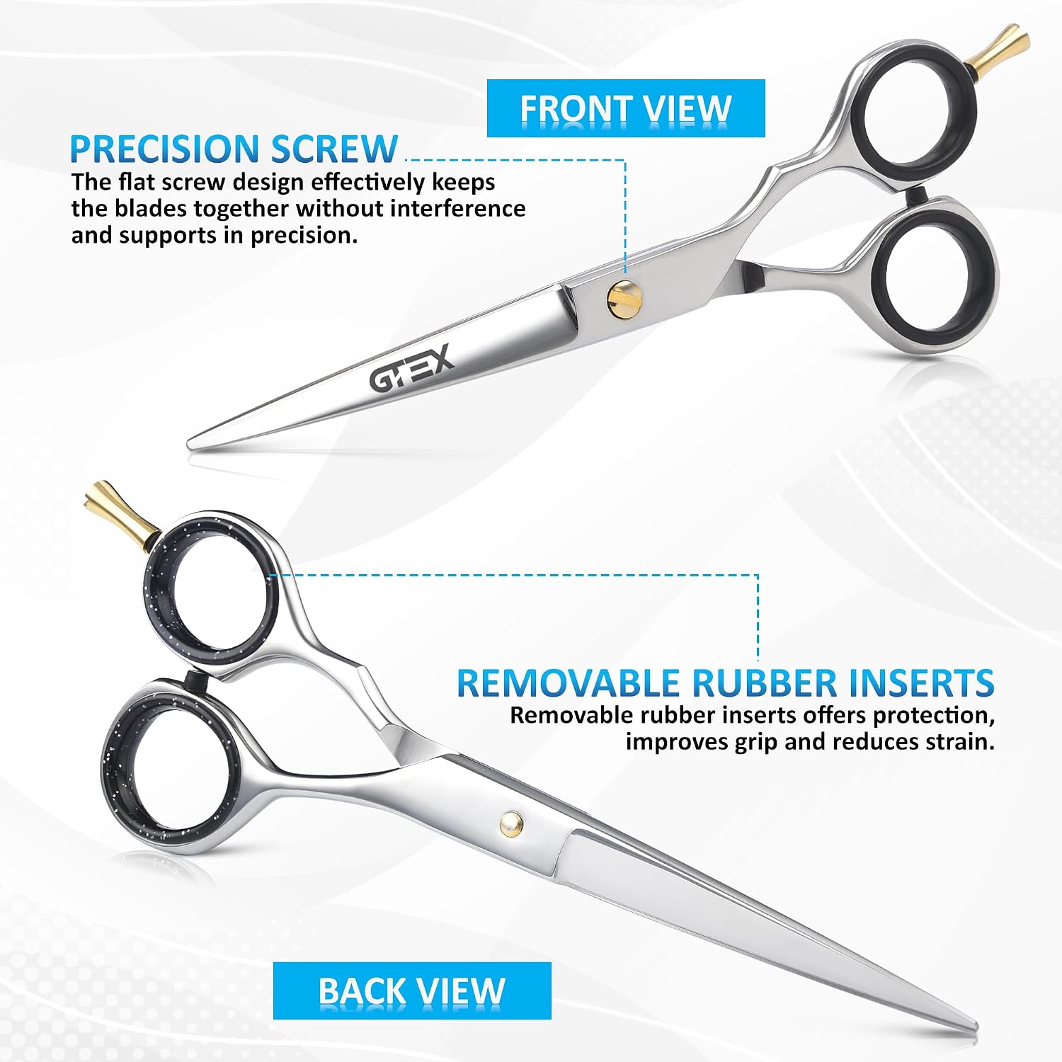 Hair Scissors, 6.5 inch Professional Hair Cutting Scissors for Women Men Adults - Barber Scissors Hair Shears - Super