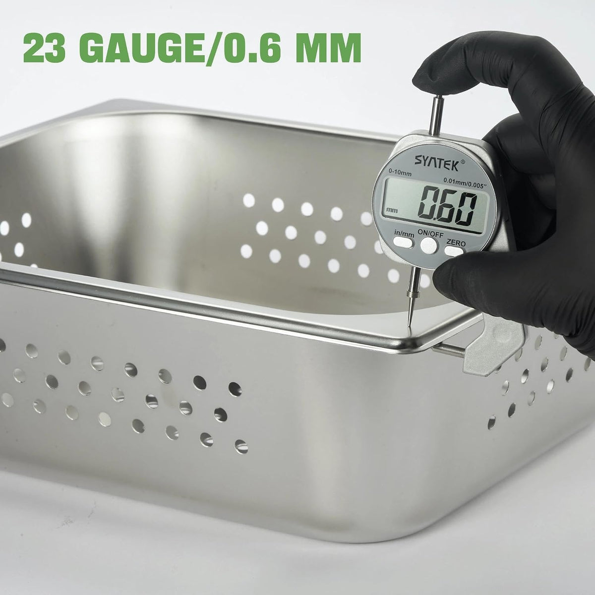 Full Size 4" Deep Perforated Hotel Pan with 6" Deep Water Pan & Clear Lid, Display Tray Condiment Serving Container