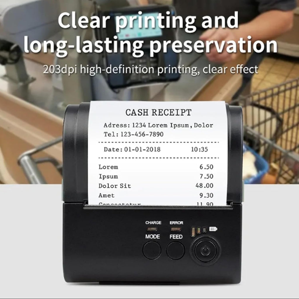 80mm bluetooth portable thermal receipt printer,only compatible with android/Windows,3 inch Ticket wireless android