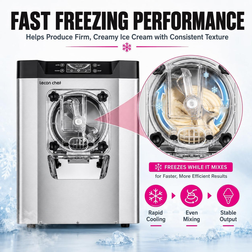 Commercial Ice Cream Machine, Hard Serve, 1400W, 16-20 L/H