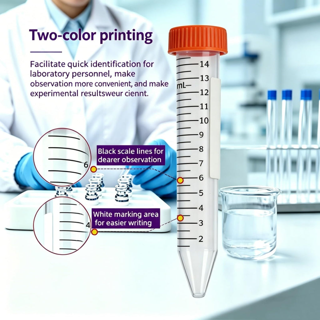 15ml Conical Centrifuge Tubes,25-Pack Sterile Polypropylene Test Tubes with Leak-Proof Screw Caps & Graduated Marks