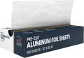 Pre-Cut Aluminum Foil Sheets 500 Count - Foil Sheets For Food, 12” x 10.75”, Easy Dispense Packaging, Premium Pop Up