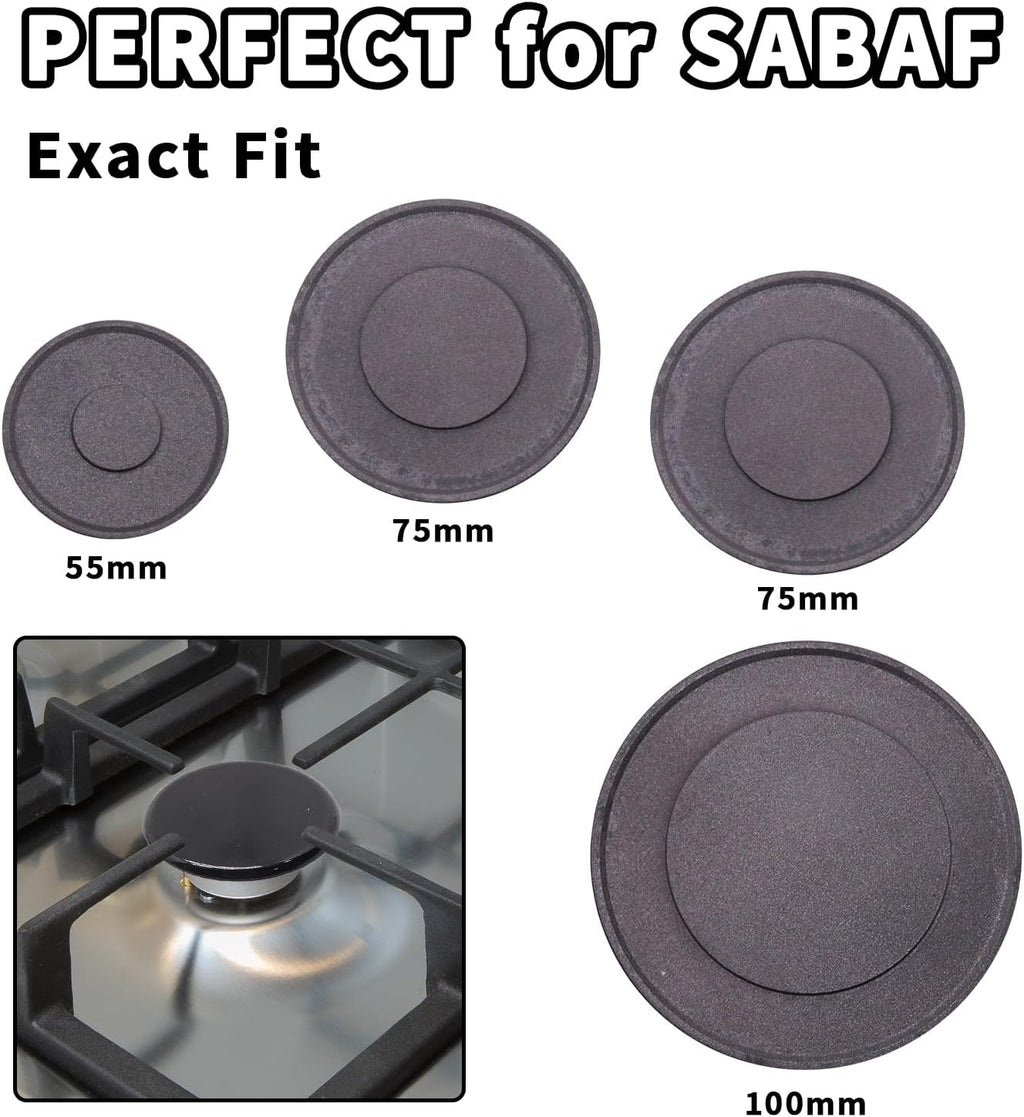 Gas Stove Burner Caps Set- 4PCS Burner Covers for Gas Stove, Glossy