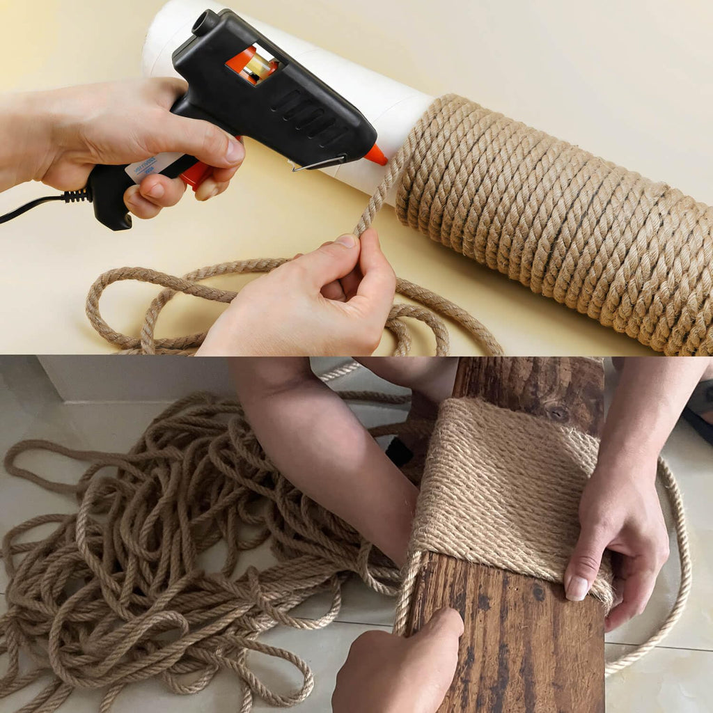 8mm Jute Rope, 164 Feet Braided Heavy Duty Twine, Thick Jute Twine Rope for Cat Scratch Post, Craft,DIY Artwork
